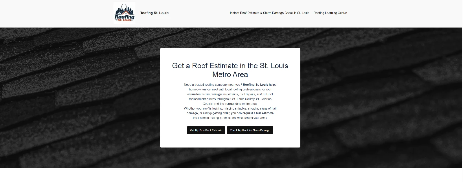 Roofing St. Louis existing project screenshot